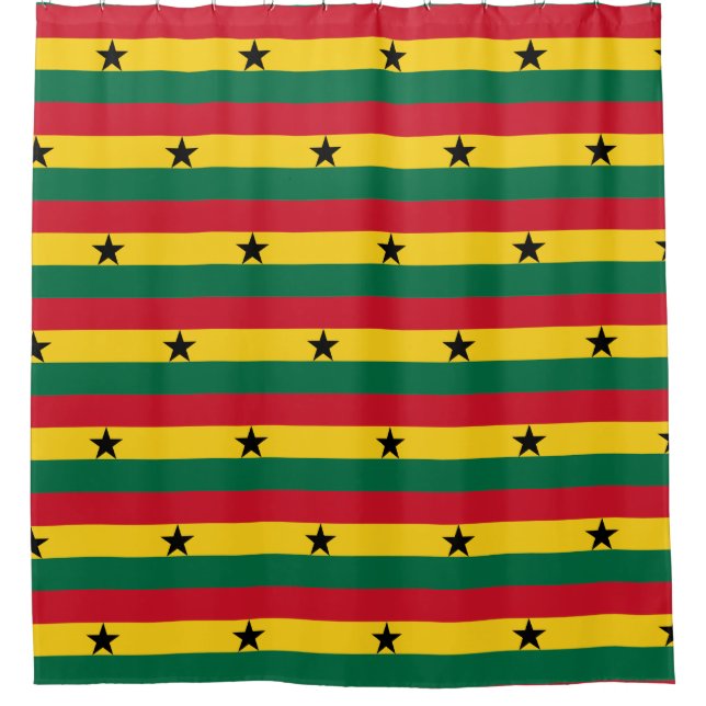 Cortina de ducha con bandera de Ghana (Anverso)