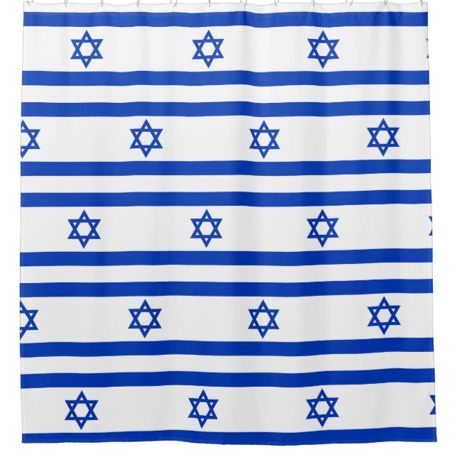 Cortina de ducha con bandera de Israel (Anverso)