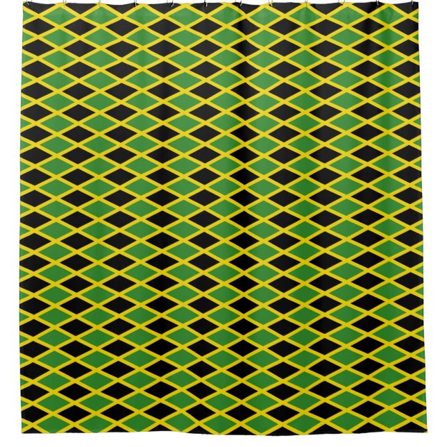 Cortina de ducha con bandera de Jamaica (Anverso)