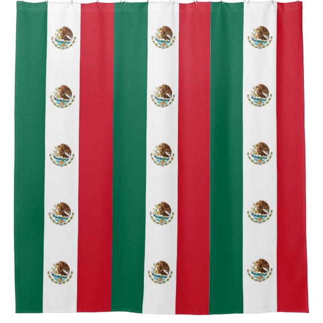 Cortina de ducha con bandera de México (Anverso)