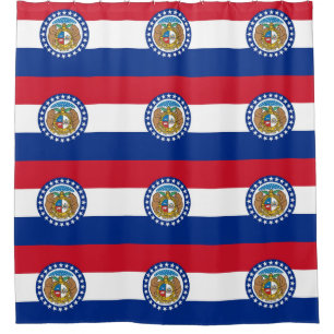 Cortina de ducha con bandera de Misuri, Estados Un