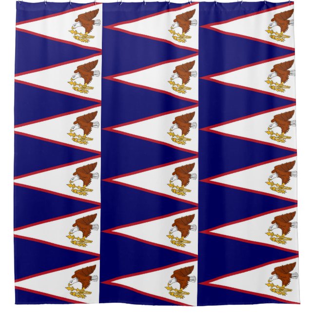 Cortina de ducha con bandera de Samoa Americana (Anverso)