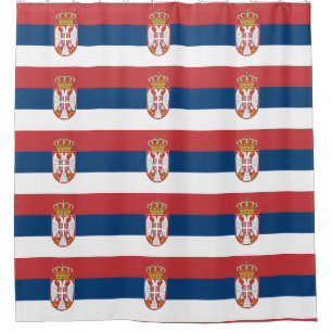 Cortina de ducha con bandera de Serbia