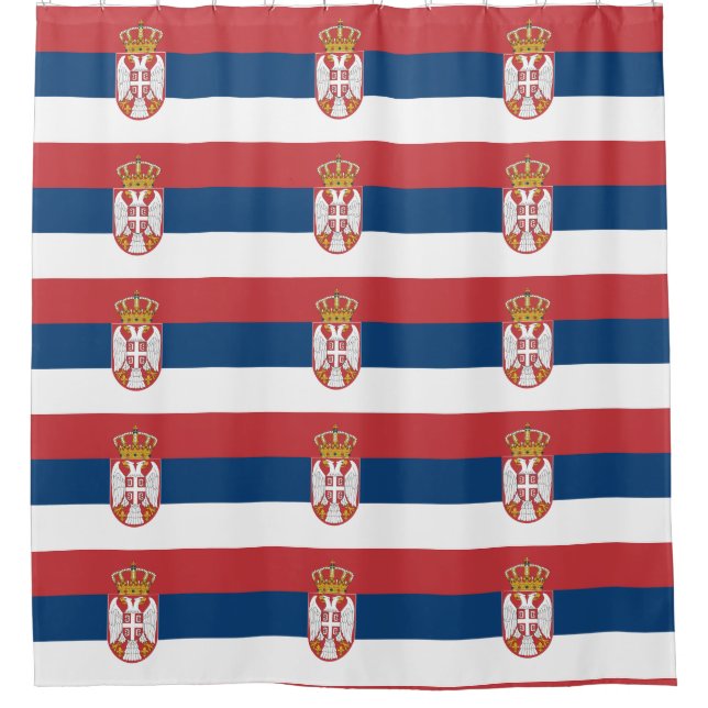Cortina de ducha con bandera de Serbia (Anverso)