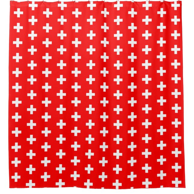 Cortina de ducha con bandera de Suiza (Anverso)