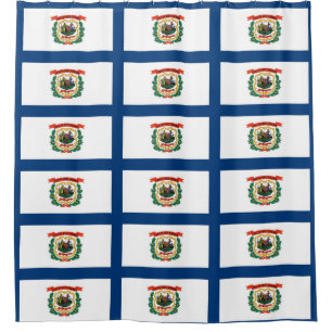 Cortina de ducha con bandera de Virginia Occidenta