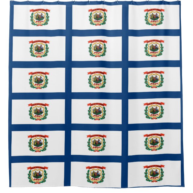 Cortina de ducha con bandera de Virginia Occidenta (Anverso)