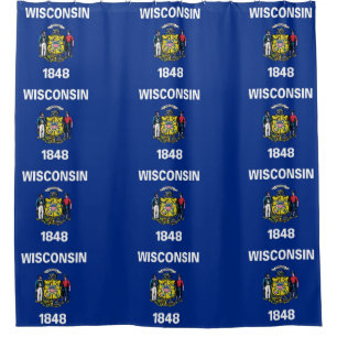 Cortina de ducha con bandera de Wisconsin, Estados