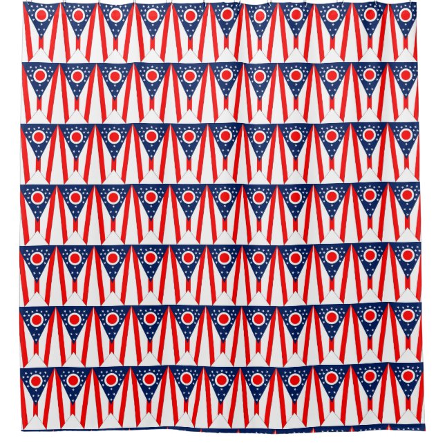 Cortina de ducha con bandera del estado de Ohio, E (Anverso)