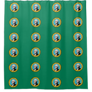 Cortina de ducha con bandera del estado de Washing