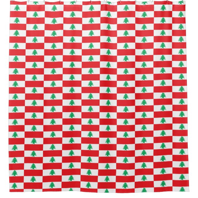 Cortina de ducha con bandera del Líbano (Anverso)