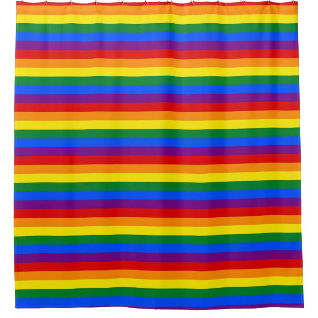 Cortina de ducha con bandera del Orgullo LGBT (Anverso)