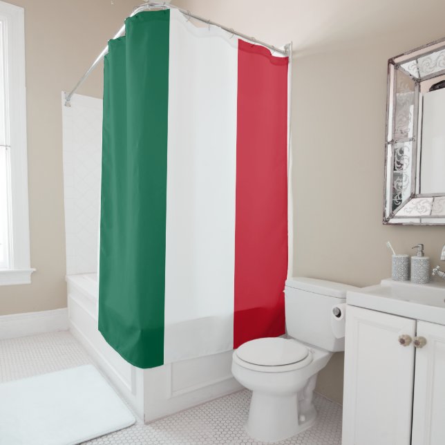 Cortina de ducha con bandera mexicana - Baño de co (In situ)