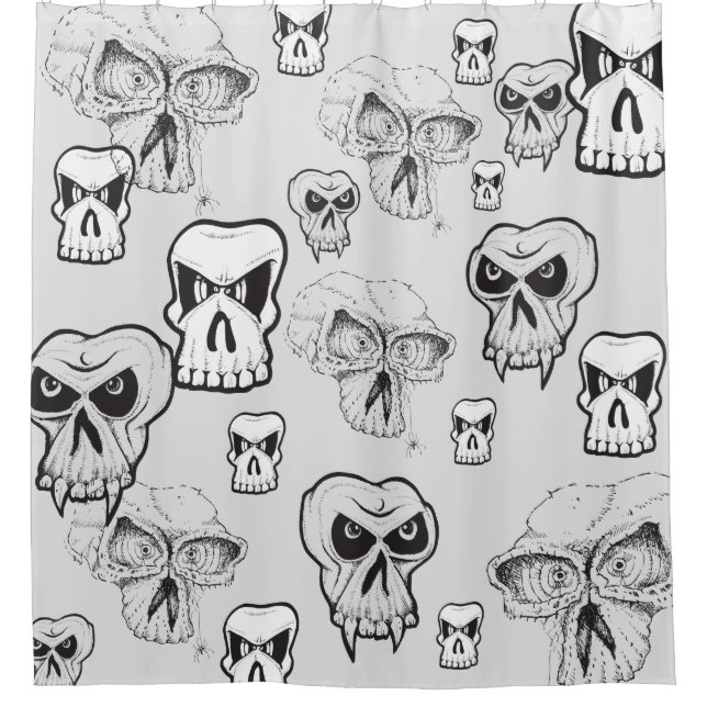 Cortina de ducha con cráneo (Anverso)