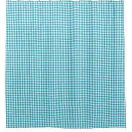 Cortina de ducha con estampado de gingham en azul 