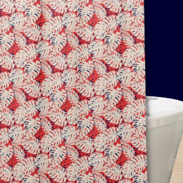 Cortina de ducha con estampado de hojas de monster