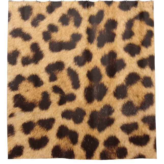 Cortina de ducha con estampado de leopardo y guepa (Anverso)