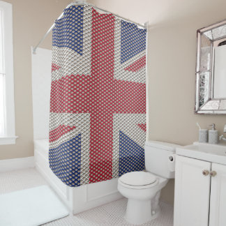 Cortina de ducha con estampado de red de bandera U