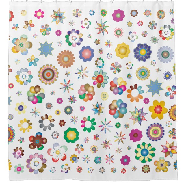 Cortina de ducha con estampado floral (Anverso)