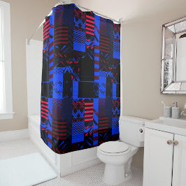 Cortina de ducha con estampado geométrico afrocent