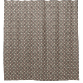 cortina de ducha con estampado marrón pequeño