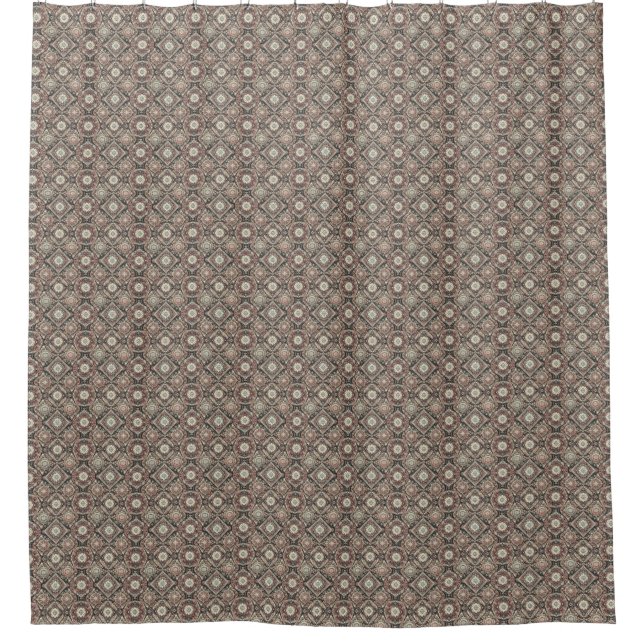 cortina de ducha con estampado marrón pequeño (Anverso)