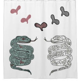 Cortina de ducha con huella de serpiente