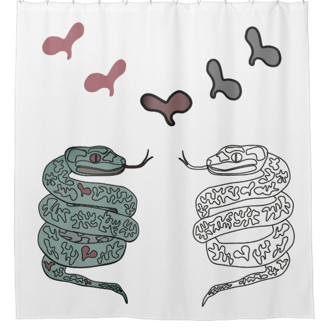 Cortina de ducha con huella de serpiente (Anverso)