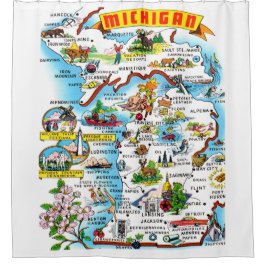 Cortina de ducha con mapa de Michigan