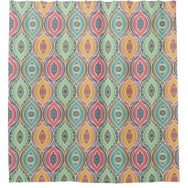 Cortina de ducha con patrón de mandala (Anverso)
