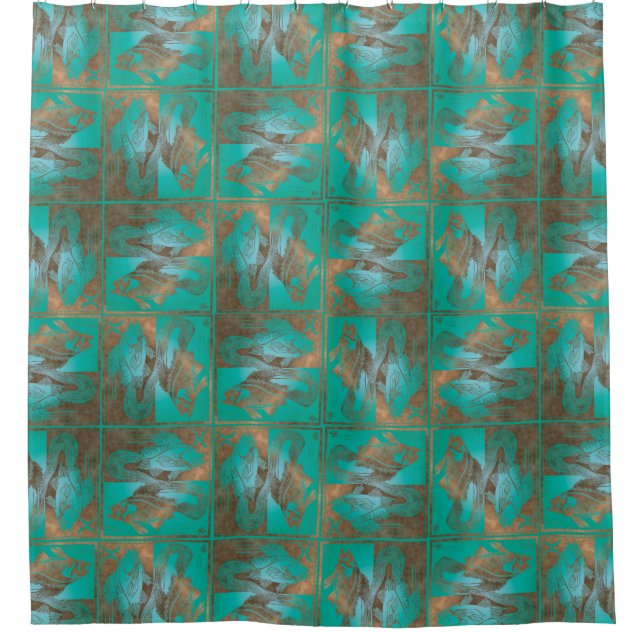 Cortina de ducha con patrón de Pisces (Anverso)