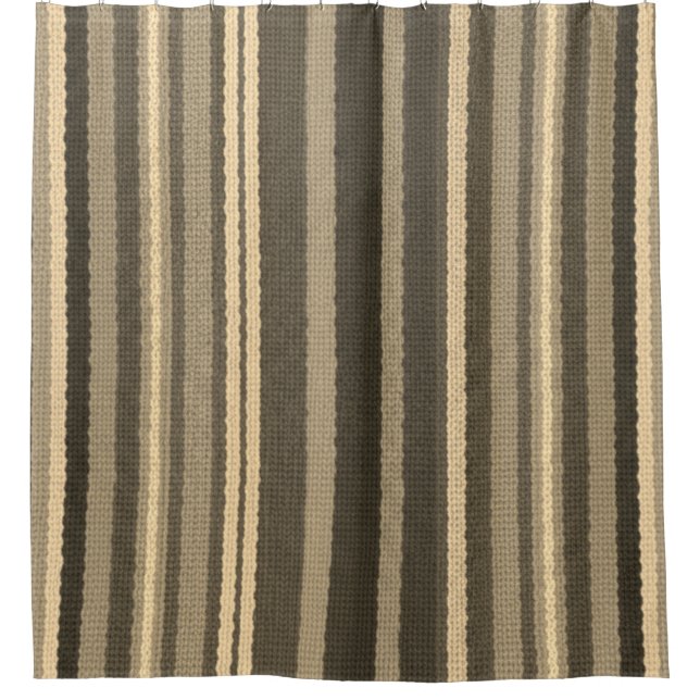 Cortina de ducha con patrón de rayas neutrales mod (Anverso)