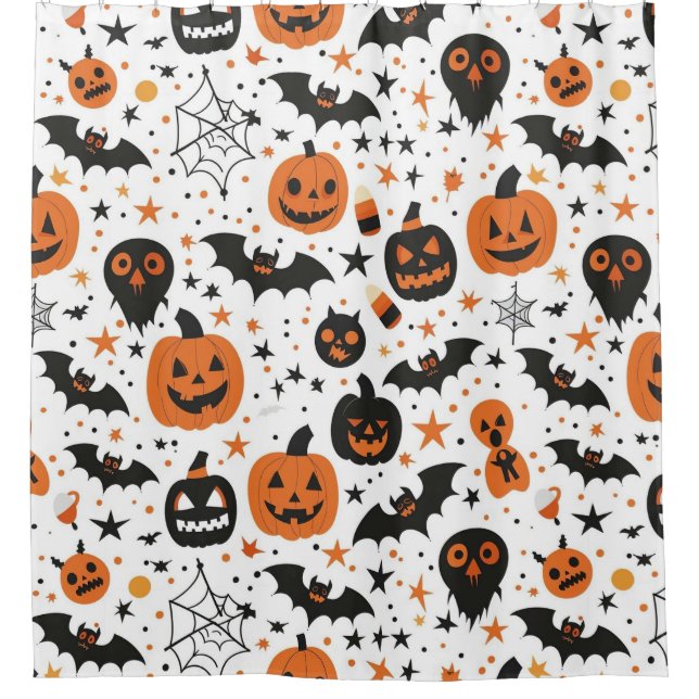 Cortina De Ducha con tema de Halloween (Anverso)