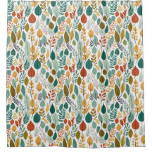 Cortina de ducha con tema foliar