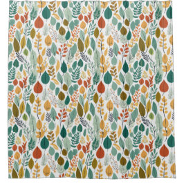 Cortina de ducha con tema foliar
