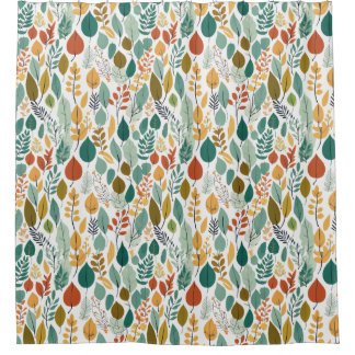 Cortina de ducha con tema foliar