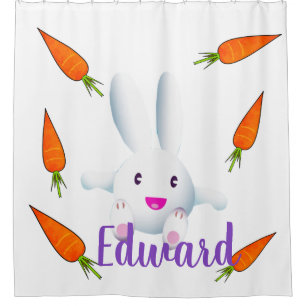 Cortina De Ducha Conejito blanco y zanjas
