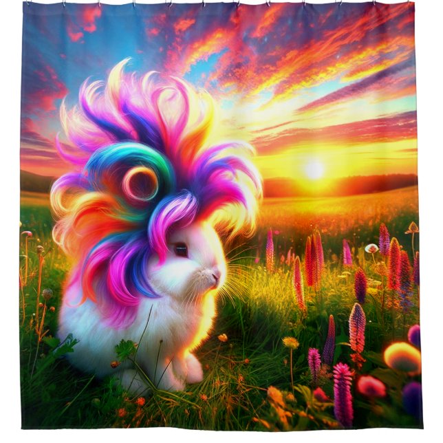 Cortina De Ducha Conejo Cute (Anverso)