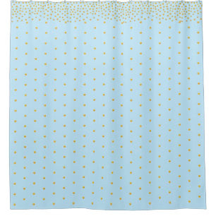 Cortina De Ducha Confeti dorado chic sobre turquesa
