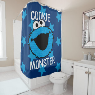 Cortina De Ducha Cookie Monster Pattern Face