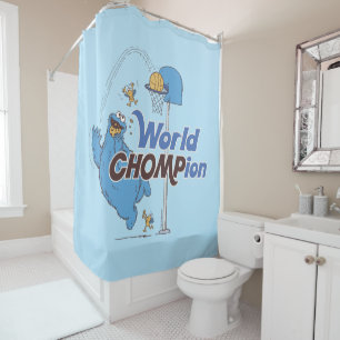 Cortina De Ducha Cookie Monster Tiro de aros de básquetbol