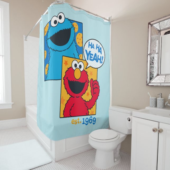Cortina De Ducha Cookie Monster y Elmo | Ha Ha Yeah (In situ)