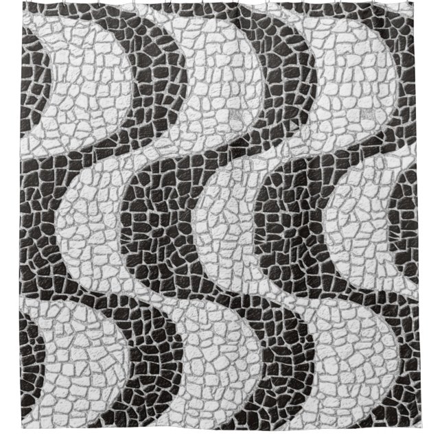 Cortina De Ducha Copacabana Sidewalk Brazilian pattern (Anverso)