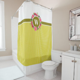 Cortina De Ducha Copos rojos de color de agua Roses rosas rosadas M