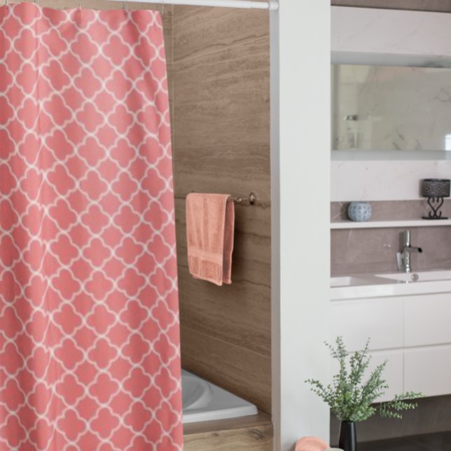 Cortina De Ducha Coral Quatrefoil (Subido por el creador)