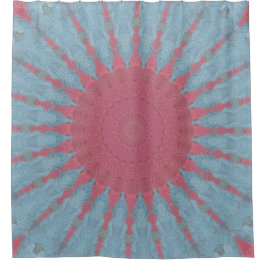 Cortina De Ducha Coral Rosa Starburst