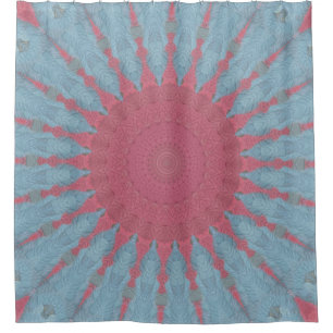 Cortina De Ducha Coral Rosa Starburst