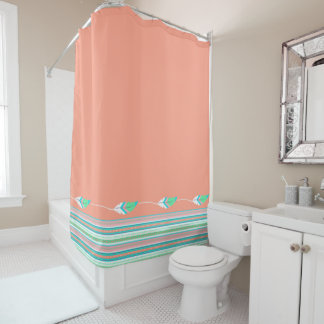 Cortina De Ducha Coral Southwestern Feathers Ducha Cortina
