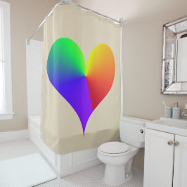 Cortina De Ducha Corazón arcoiris