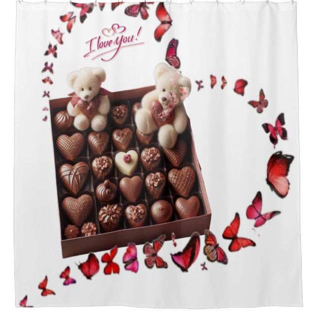 Cortina De Ducha Corazón de amor  (Anverso)